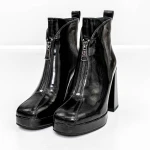 Botine Dama cu toc gros M03-03 Negru » Pantoful.ro