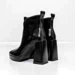 Botine Dama cu toc gros M03-03 Negru » Pantoful.ro