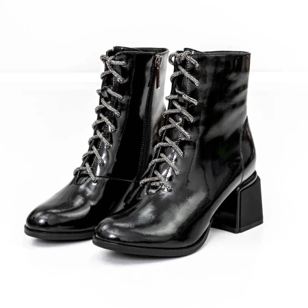 Botine Dama cu toc gros K577-16D Negru » Pantoful.ro