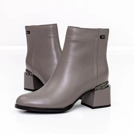 Botine Dama cu toc gros K5830-5046B Gri » Pantoful.ro
