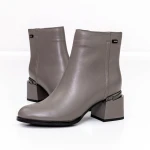 Botine Dama cu toc gros K5830-5046B Gri » Pantoful.ro