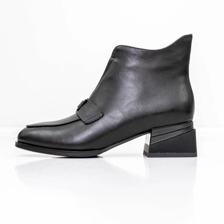 Botine Dama cu toc gros K21698-3A Negru » Pantoful.ro