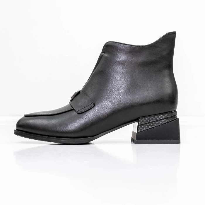 Botine Dama cu toc gros K21698-3A Negru » Pantoful.ro