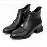 Botine Dama cu toc gros K21698-3A Negru » Pantoful.ro