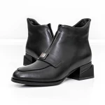 Botine Dama cu toc gros K21698-3A Negru » Pantoful.ro