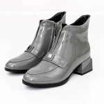 Botine Dama cu toc gros K21698-3B Gri » Pantoful.ro