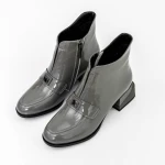 Botine Dama cu toc gros K21698-3B Gri » Pantoful.ro