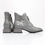 Botine Dama cu toc gros K21713-6B Gri » Pantoful.ro
