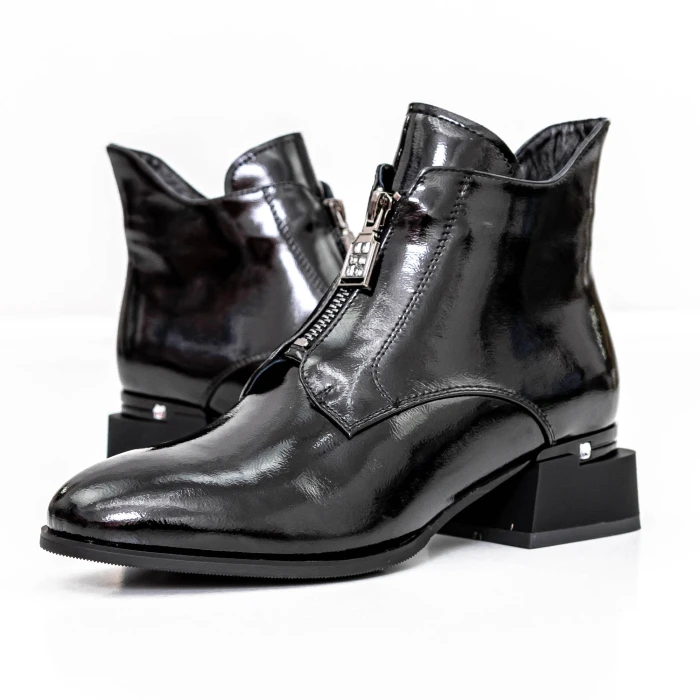Botine Dama cu toc gros K21713-6C Negru » Pantoful.ro
