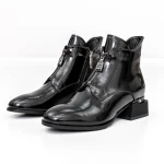 Botine Dama cu toc gros K21713-6C Negru » Pantoful.ro