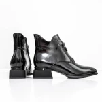 Botine Dama cu toc gros K21713-6C Negru » Pantoful.ro