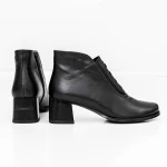 Botine Dama cu toc gros KD3-1B Negru » Pantoful.ro