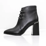 Botine Dama cu toc gros M01-01 Negru » Pantoful.ro