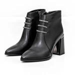 Botine Dama cu toc gros M01-01 Negru » Pantoful.ro