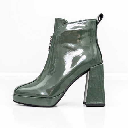 Botine Dama cu toc gros M03-03B Verde » Pantoful.ro