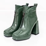 Botine Dama cu toc gros M03-03B Verde » Pantoful.ro