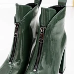 Botine Dama cu toc gros M03-03B Verde » Pantoful.ro