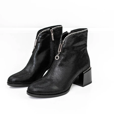 Botine Dama cu toc gros KD18-30B Negru » Pantoful.ro
