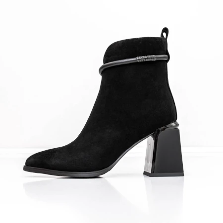 Botine Dama cu toc gros K143-55-A241A Negru » Pantoful.ro