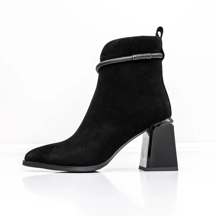 Botine Dama cu toc gros K143-55-A241A Negru » Pantoful.ro