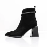 Botine Dama cu toc gros K143-55-A241A Negru » Pantoful.ro