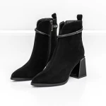 Botine Dama cu toc gros K143-55-A241A Negru » Pantoful.ro