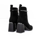 Botine Dama cu toc gros K143-55-A241A Negru » Pantoful.ro
