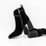 Botine Dama cu toc gros K143-55-A241A Negru » Pantoful.ro
