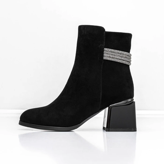 Botine Dama cu toc gros K577-37B Negru » Pantoful.ro