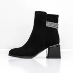 Botine Dama cu toc gros K577-37B Negru » Pantoful.ro