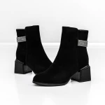 Botine Dama cu toc gros K577-37B Negru » Pantoful.ro
