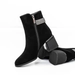 Botine Dama cu toc gros K577-37B Negru » Pantoful.ro