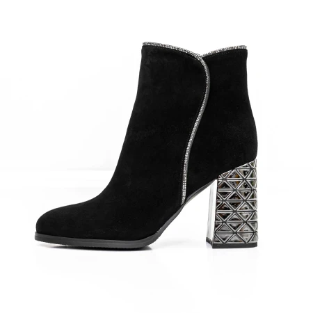 Botine Dama cu toc gros K9071-80B Negru » Pantoful.ro