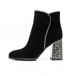 Botine Dama cu toc gros K9071-80B Negru » Pantoful.ro