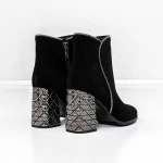 Botine Dama cu toc gros K9071-80B Negru » Pantoful.ro