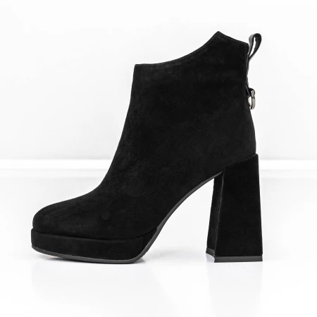 Botine Dama cu toc gros M03-05A Negru » Pantoful.ro