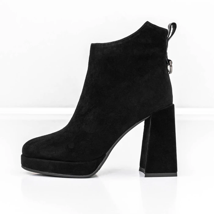 Botine Dama cu toc gros M03-05A Negru » Pantoful.ro