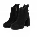 Botine Dama cu toc gros M03-05A Negru » Pantoful.ro