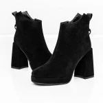 Botine Dama cu toc gros M03-05A Negru » Pantoful.ro