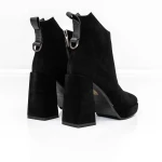 Botine Dama cu toc gros M03-05A Negru » Pantoful.ro