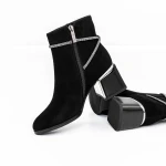 Botine Dama cu toc gros M07-01A Negru » Pantoful.ro