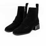 Botine Dama cu toc gros M12-01A Negru » Pantoful.ro