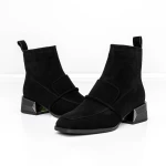 Botine Dama cu toc gros M12-01A Negru » Pantoful.ro