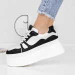 Pantofi Sport Dama cu Platforma 3WL70 Negru » Pantoful.ro