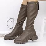 Cizme Dama 8035 Kaki » Pantoful.ro