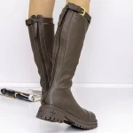 Cizme Dama 8035 Kaki » Pantoful.ro