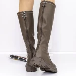Cizme Dama 8018 Kaki » Pantoful.ro