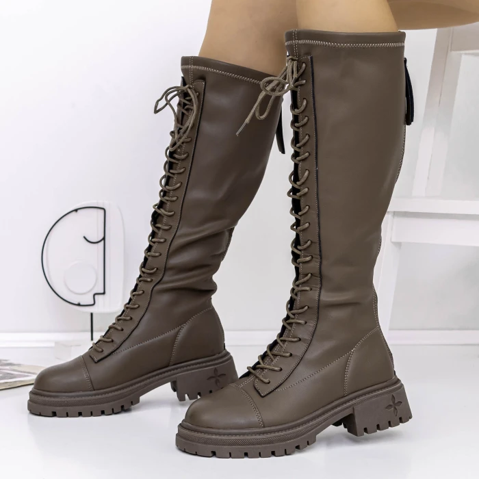 Cizme Dama 80391 Kaki » Pantoful.ro