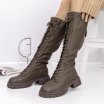 Cizme Dama 80391 Kaki » Pantoful.ro