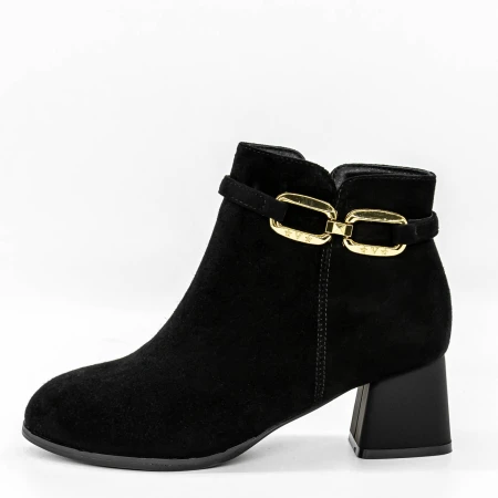 Botine Dama cu Toc gros 5256 Negru » Pantoful.ro